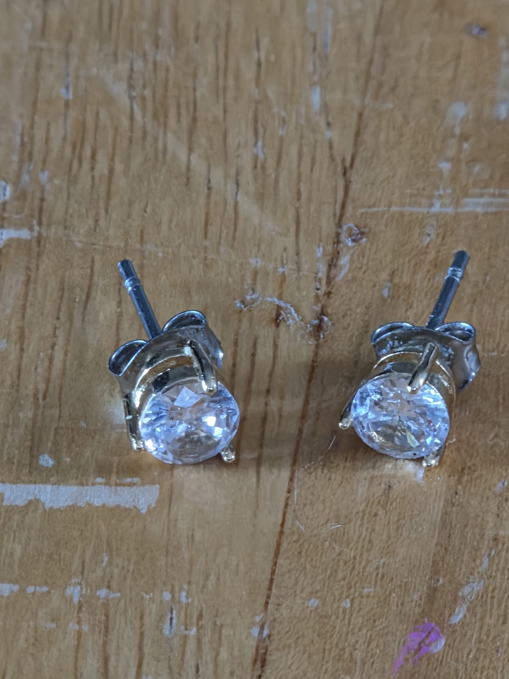 Kay Jewelers Silver Clear Round Cubic Zirconia Stud Earrings
